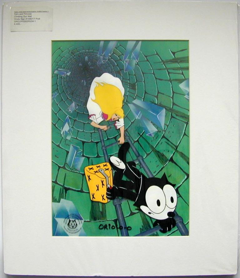 Felix and Princess Climbing out the Wall  Oriolo Signed